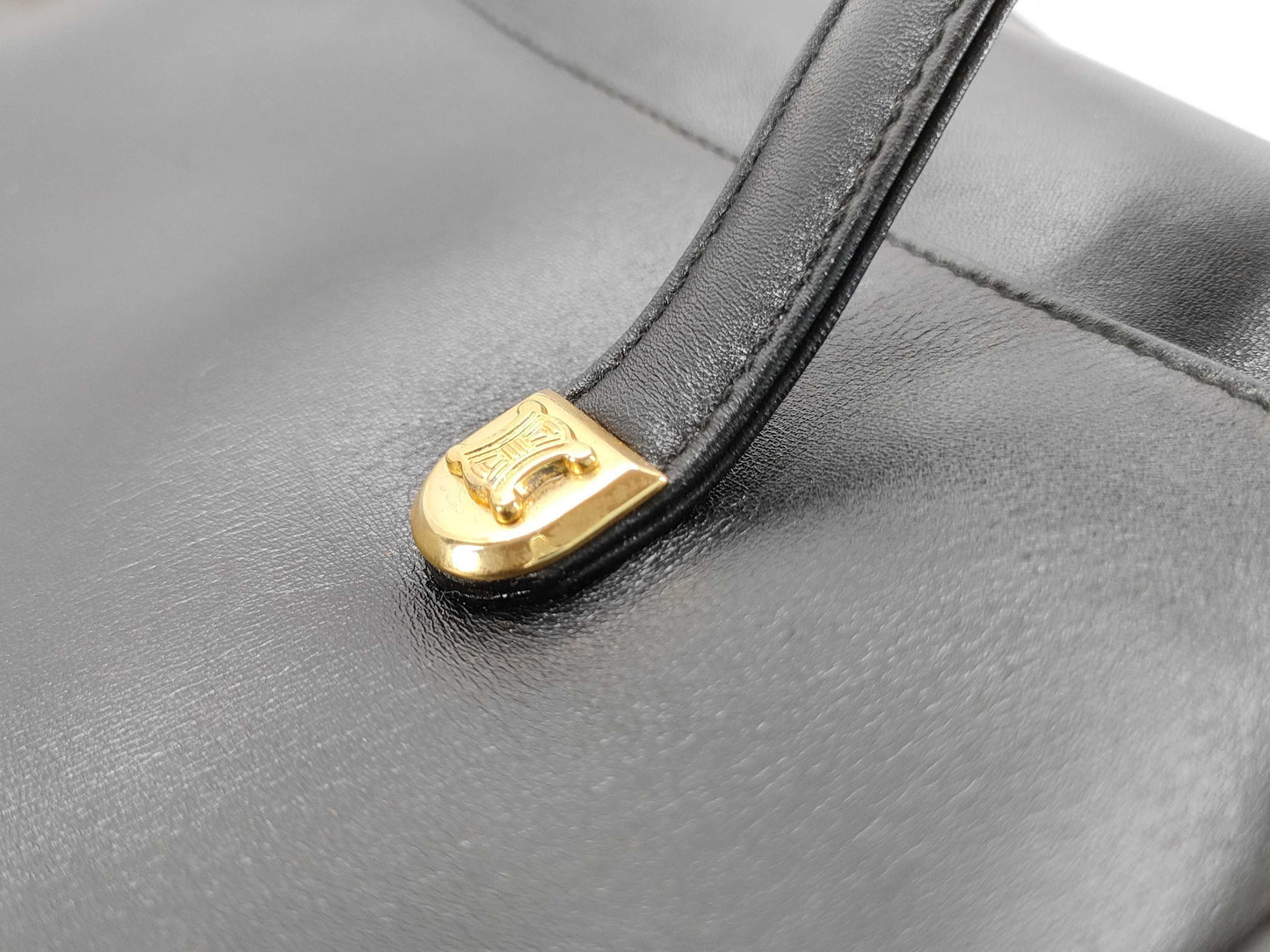 CELINE Leather Triomphe Hardware Handbag