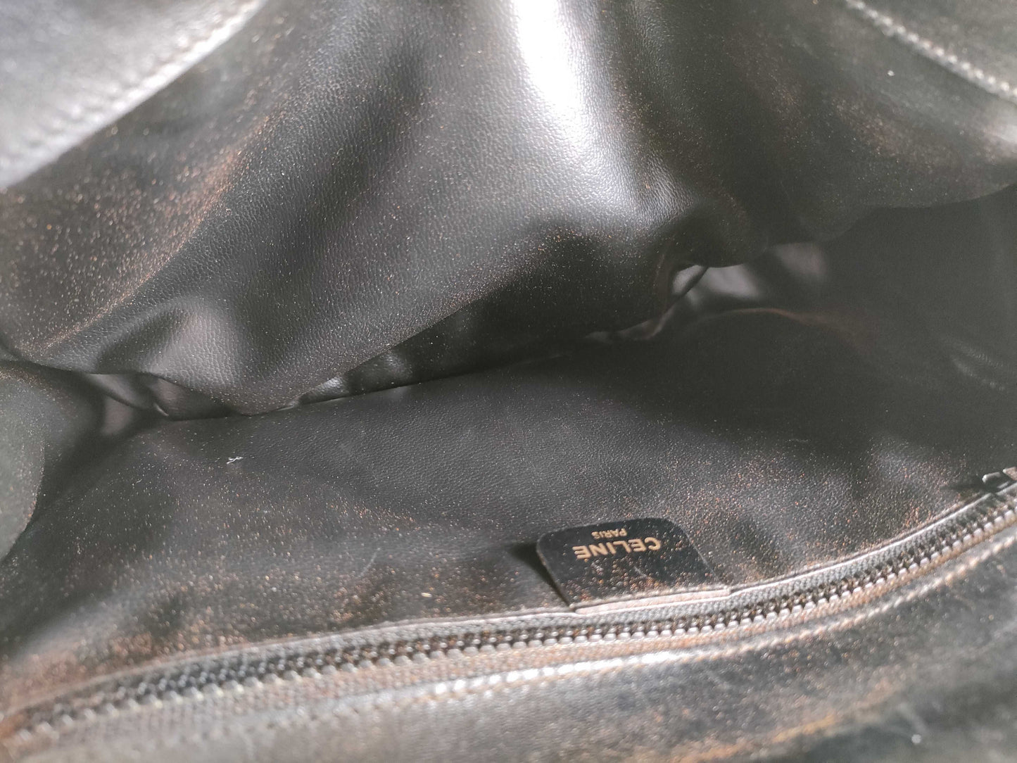 CELINE Leather Triomphe Hardware Handbag