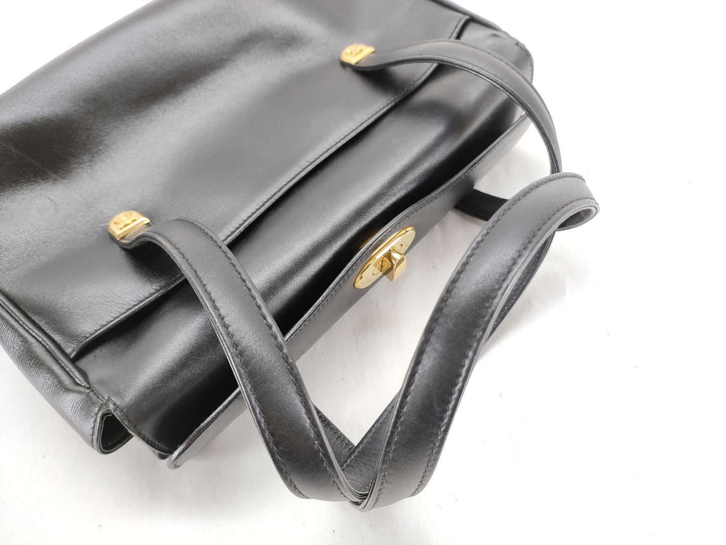 CELINE Leather Triomphe Hardware Handbag