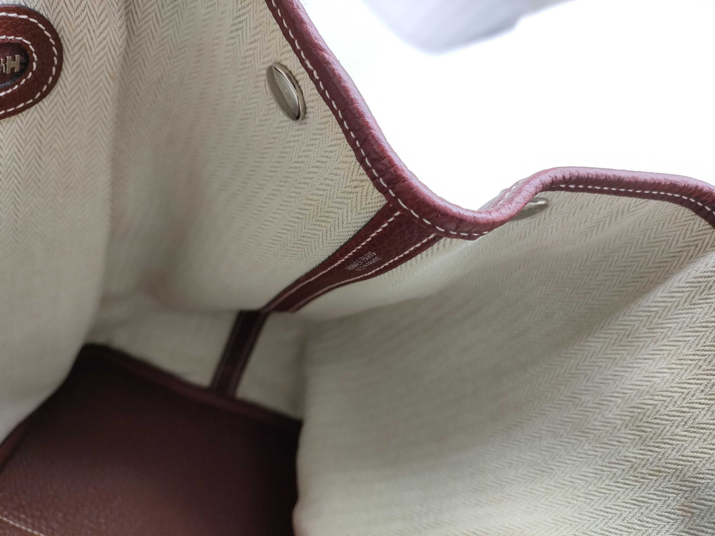 HERMES Garden Party PM Tote Bag with K Stamp