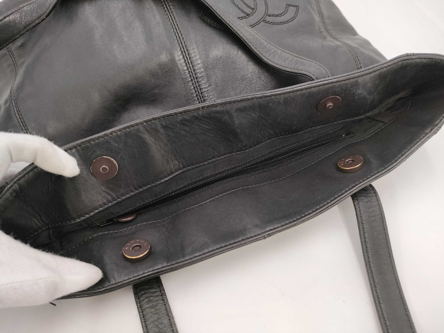 CHANEL Lamb Coco Mark Tote Bag with Seal