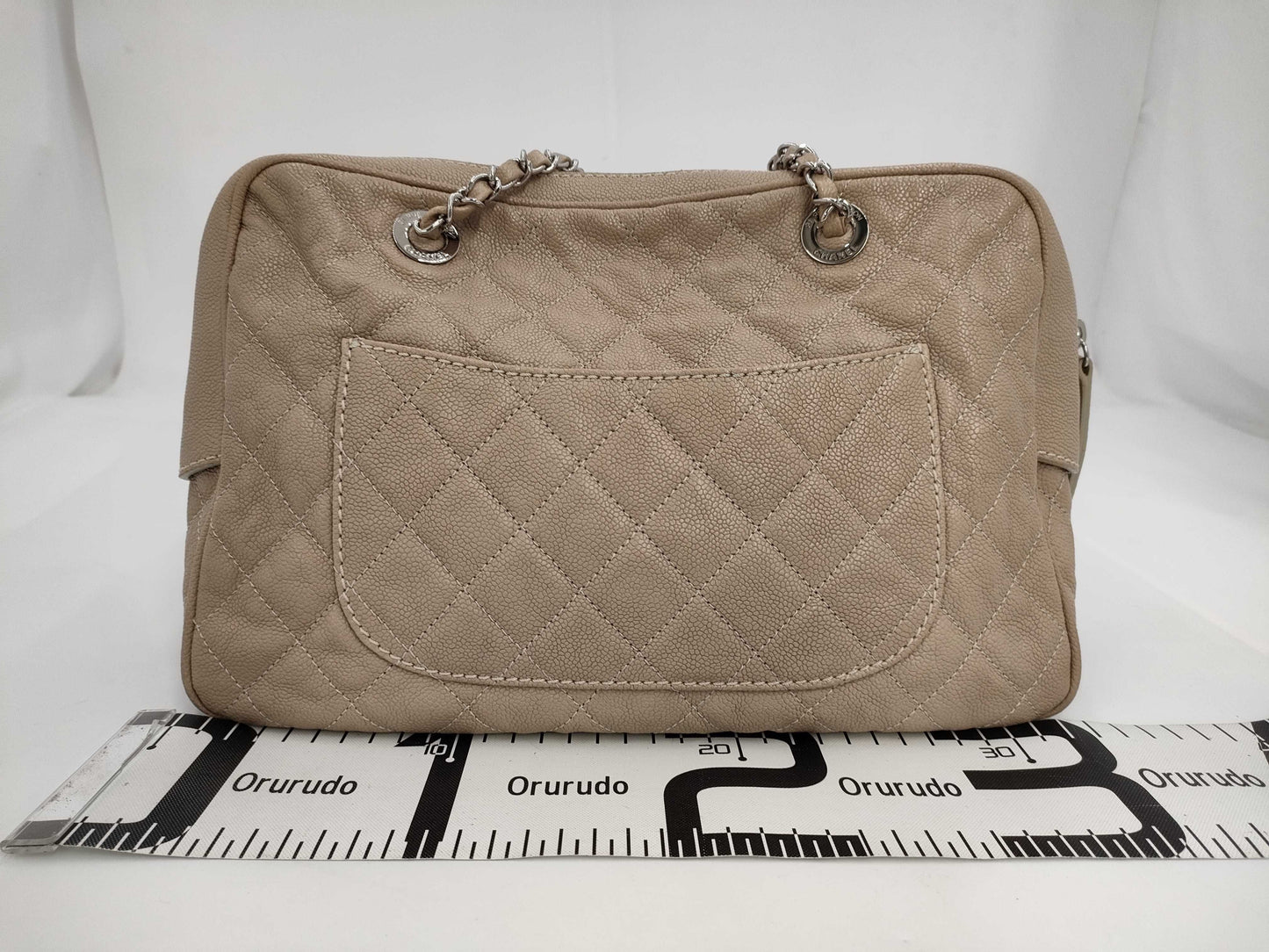 CHANEL Caviar Matelasse Chain Shoulder Bag with Silver Hardware
