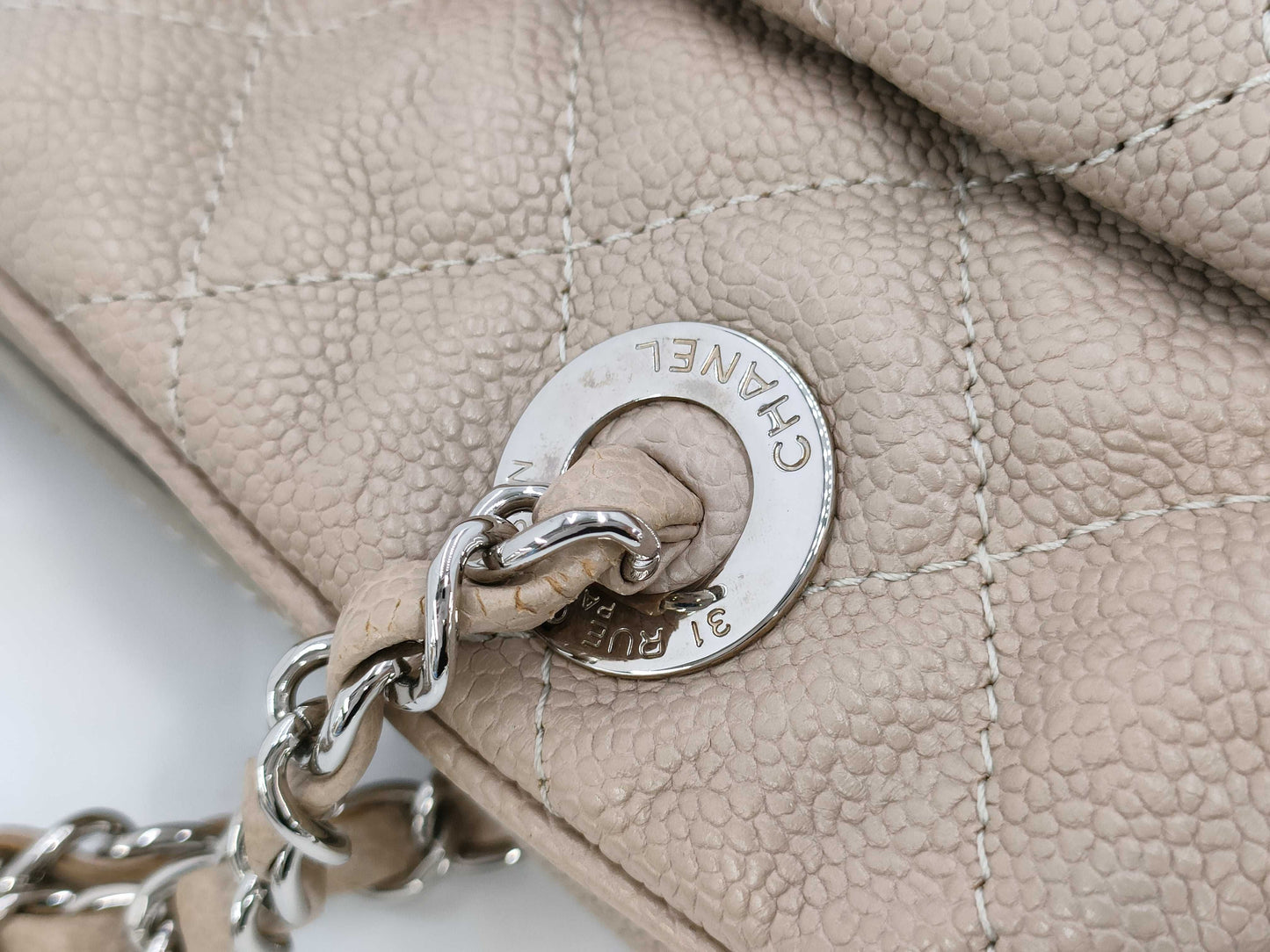 CHANEL Caviar Matelasse Chain Shoulder Bag with Silver Hardware