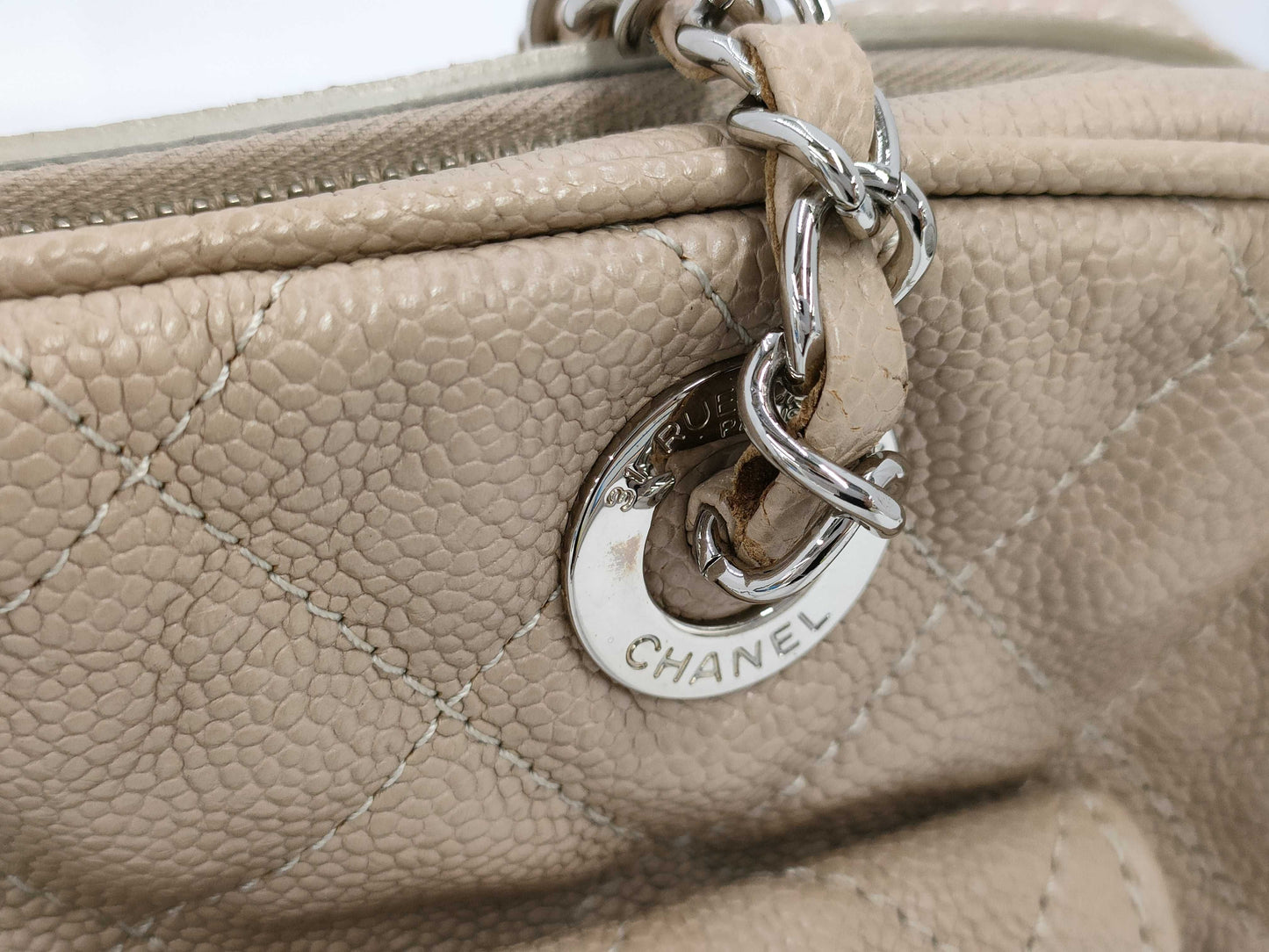 CHANEL Caviar Matelasse Chain Shoulder Bag with Silver Hardware