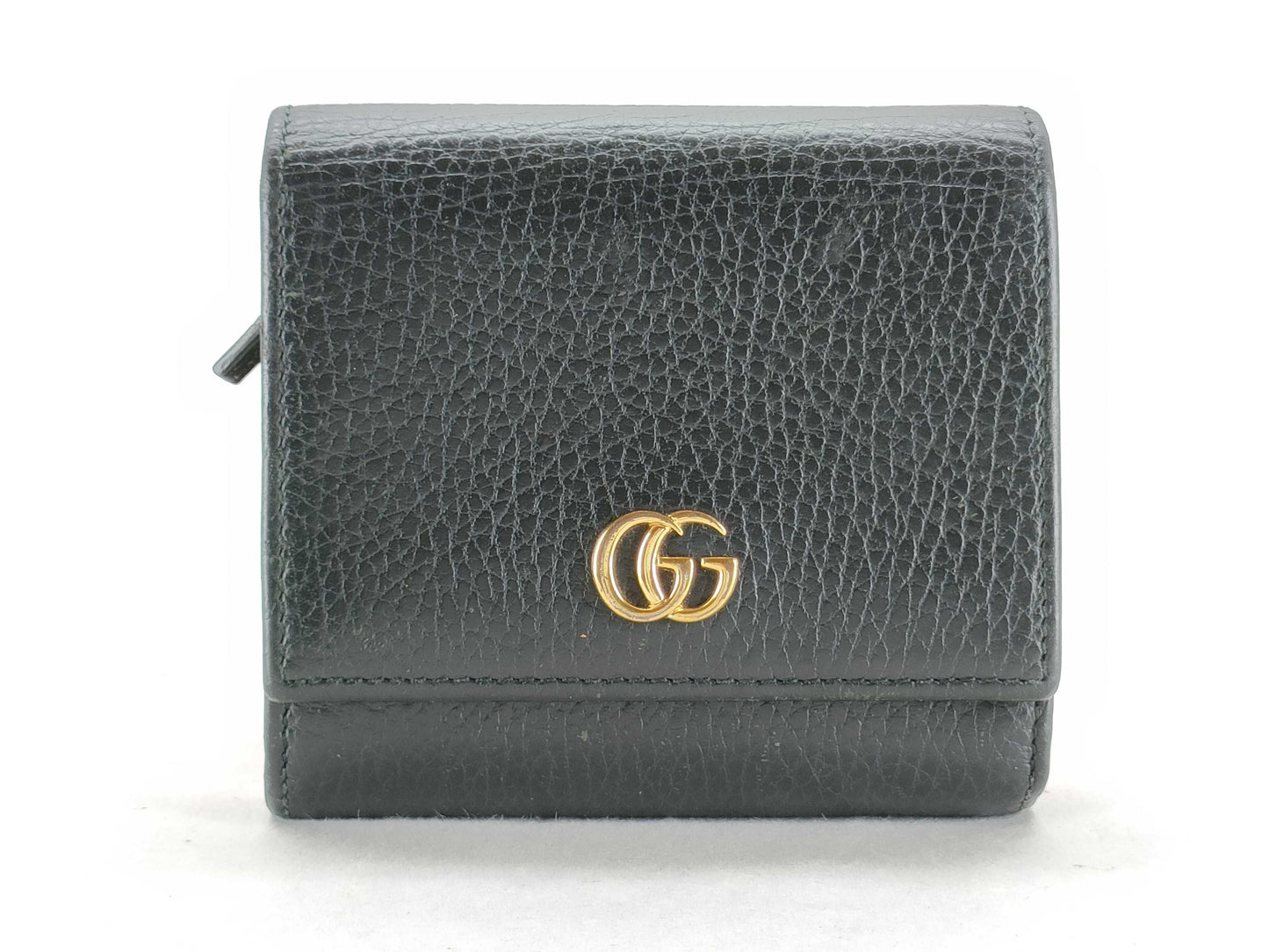 GUCCI GG Marmont Leather Tri-Fold Compact Wallet
