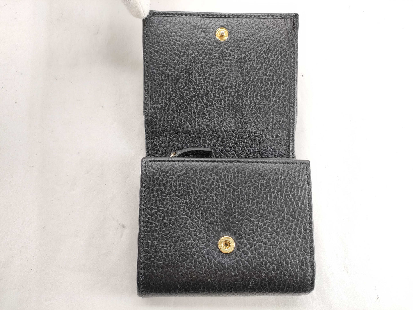 GUCCI GG Marmont Leather Tri-Fold Compact Wallet