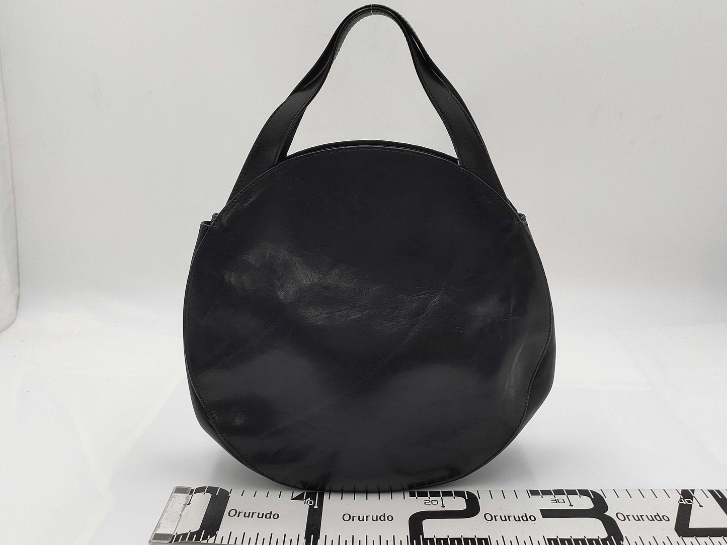 HIROFU Handbag Black Leather H Logo Bag