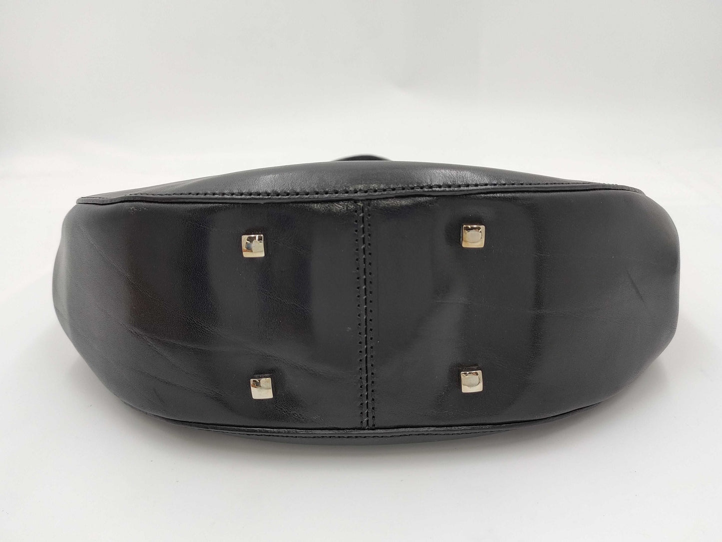 HIROFU Handbag Black Leather H Logo Bag