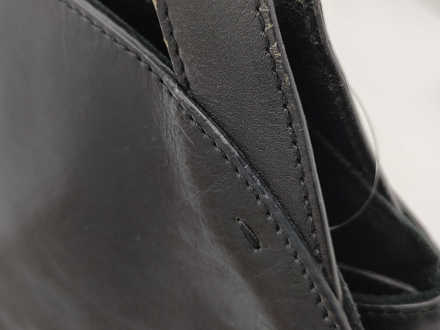 HIROFU Handbag Black Leather H Logo Bag