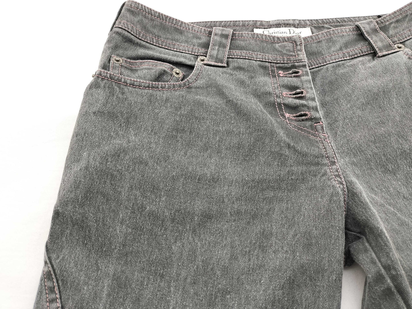 Dior Christian Dior Denim Pants, Galliano Period, Logo Buckle Pants