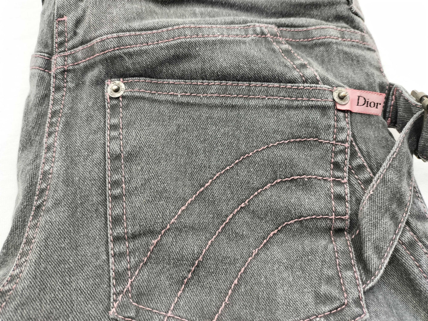 Dior Christian Dior Denim Pants, Galliano Period, Logo Buckle Pants