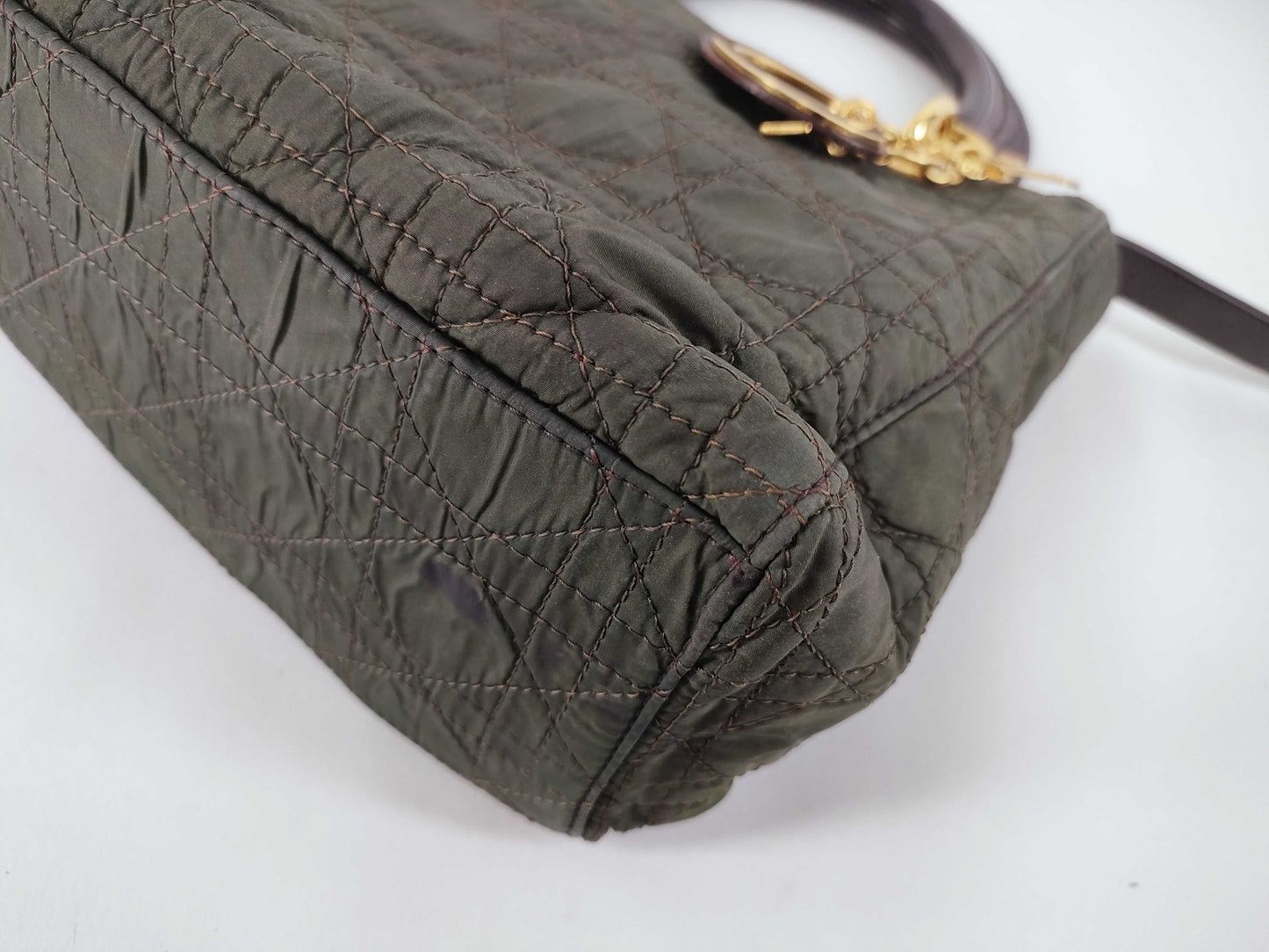 Dior Lady Dior Dior Handbag Shoulder Bag 2WAY Cannage Lady Dior Green Strap Handbag