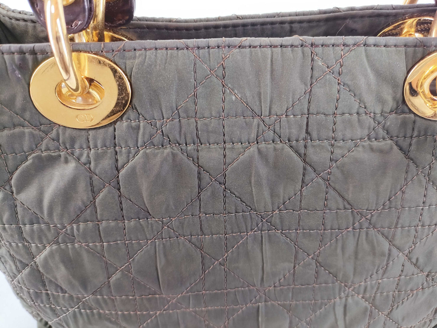 Dior Lady Dior Dior Handbag Shoulder Bag 2WAY Cannage Lady Dior Green Strap Handbag