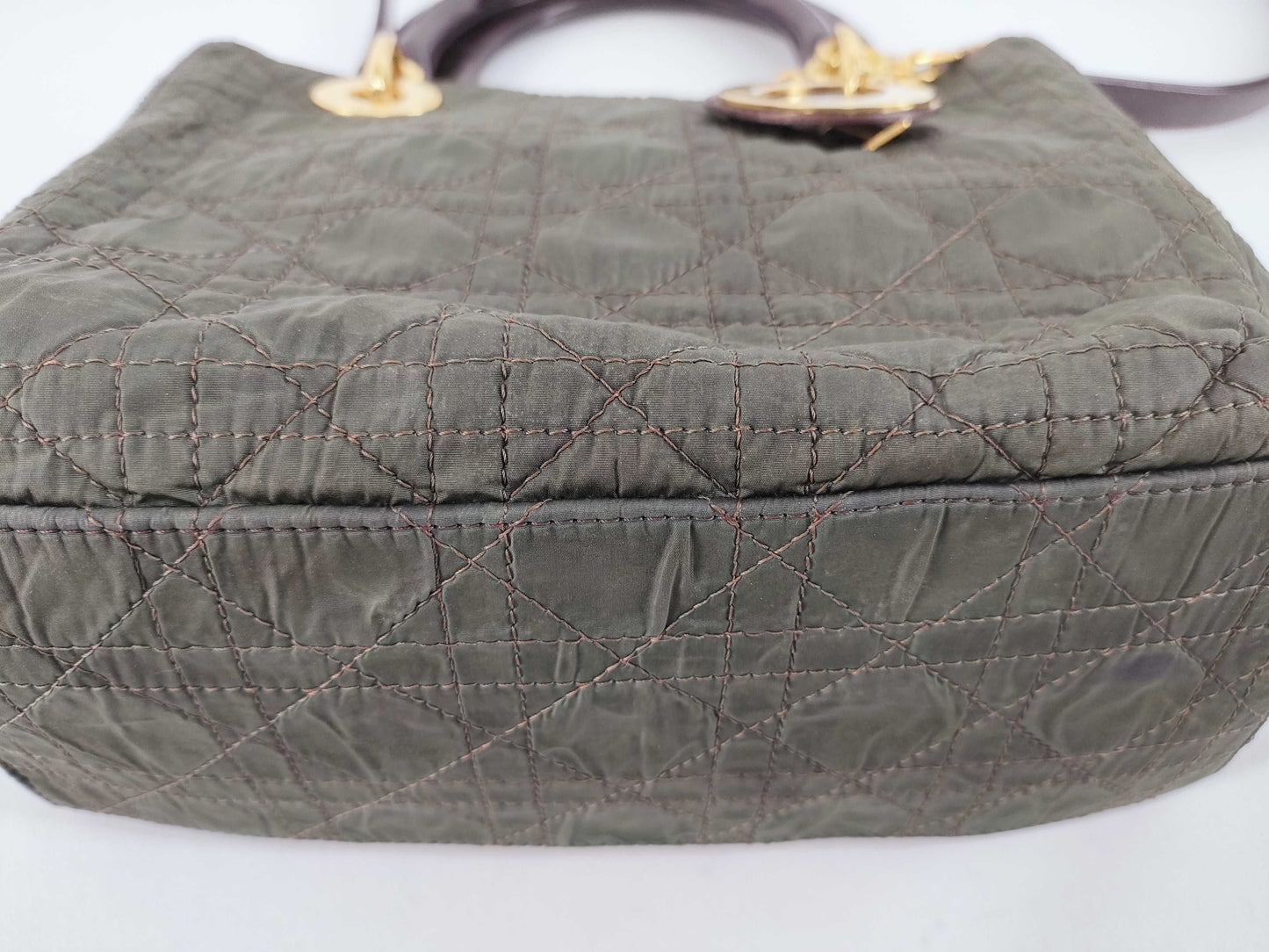 Dior Lady Dior Dior Handbag Shoulder Bag 2WAY Cannage Lady Dior Green Strap Handbag
