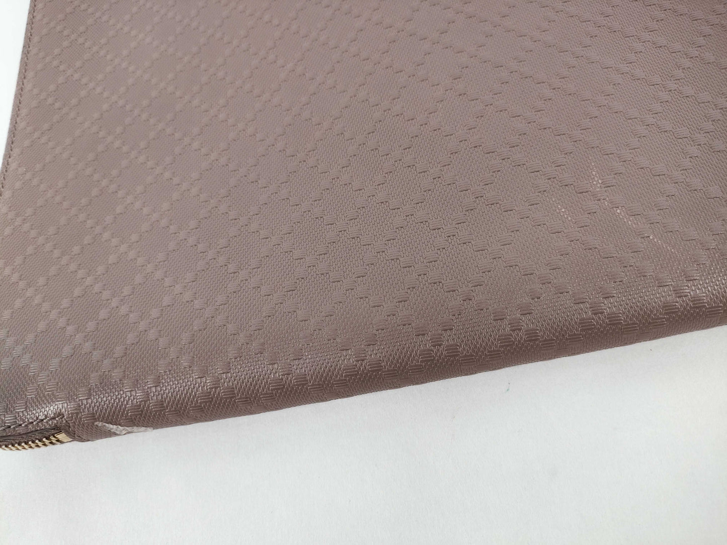GUCCI Bright Diamante Greige Leather Clutch Bag 368564