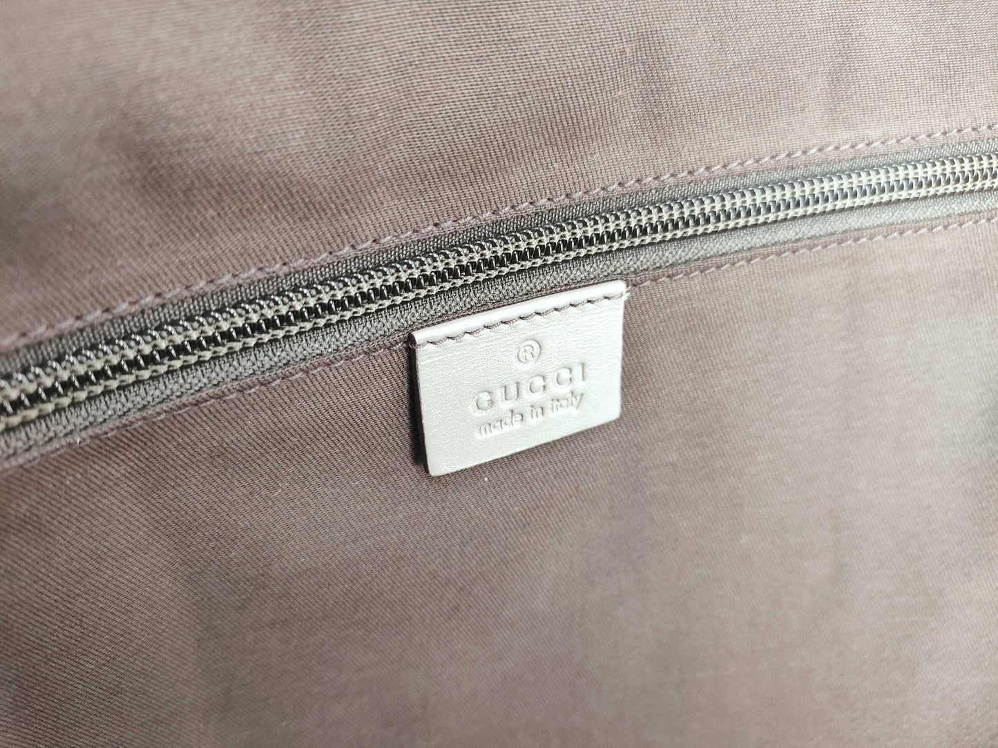 GUCCI Bright Diamante Greige Leather Clutch Bag 368564