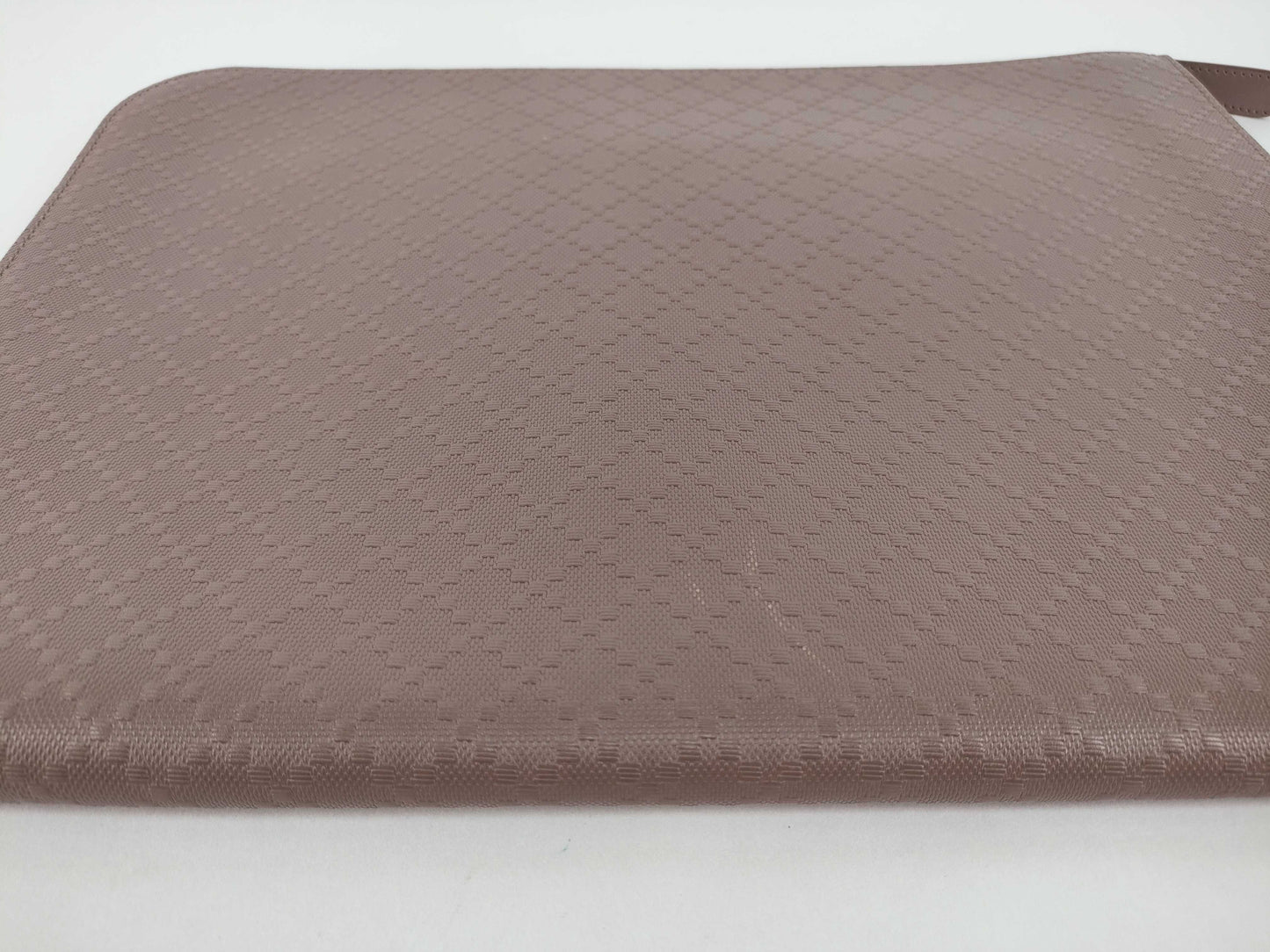 GUCCI Bright Diamante Greige Leather Clutch Bag 368564