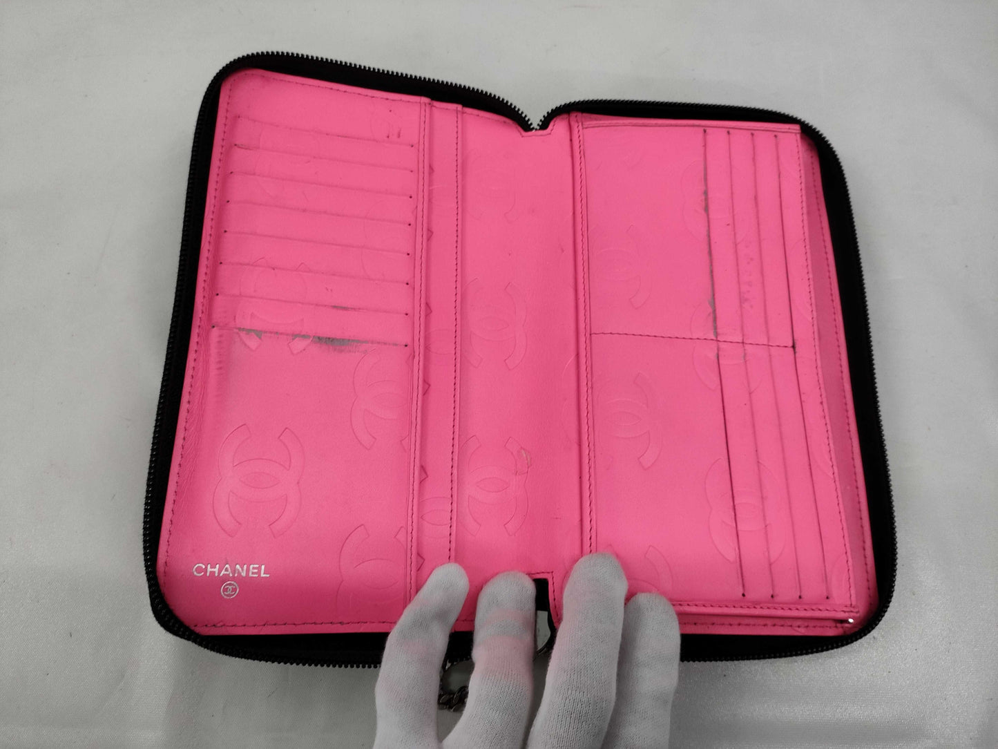CHANEL Cambon Zippy Organizer Black x Black Wallet