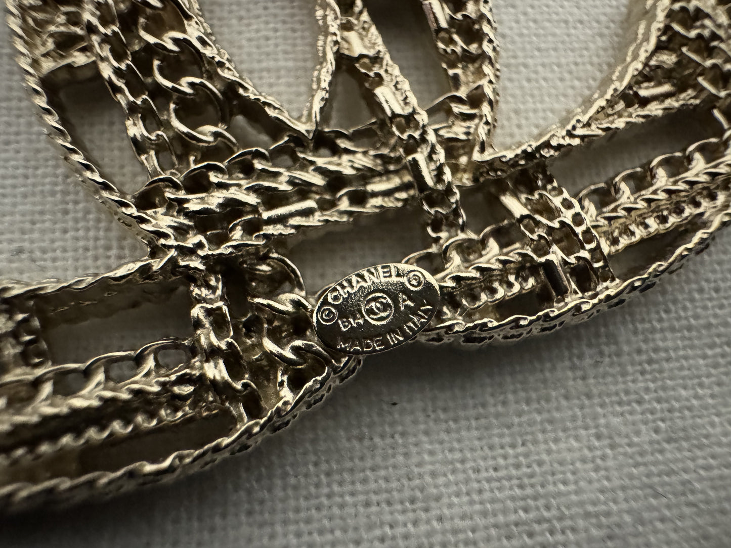 CHANEL B14A Coco Mark Chain Design Brooch