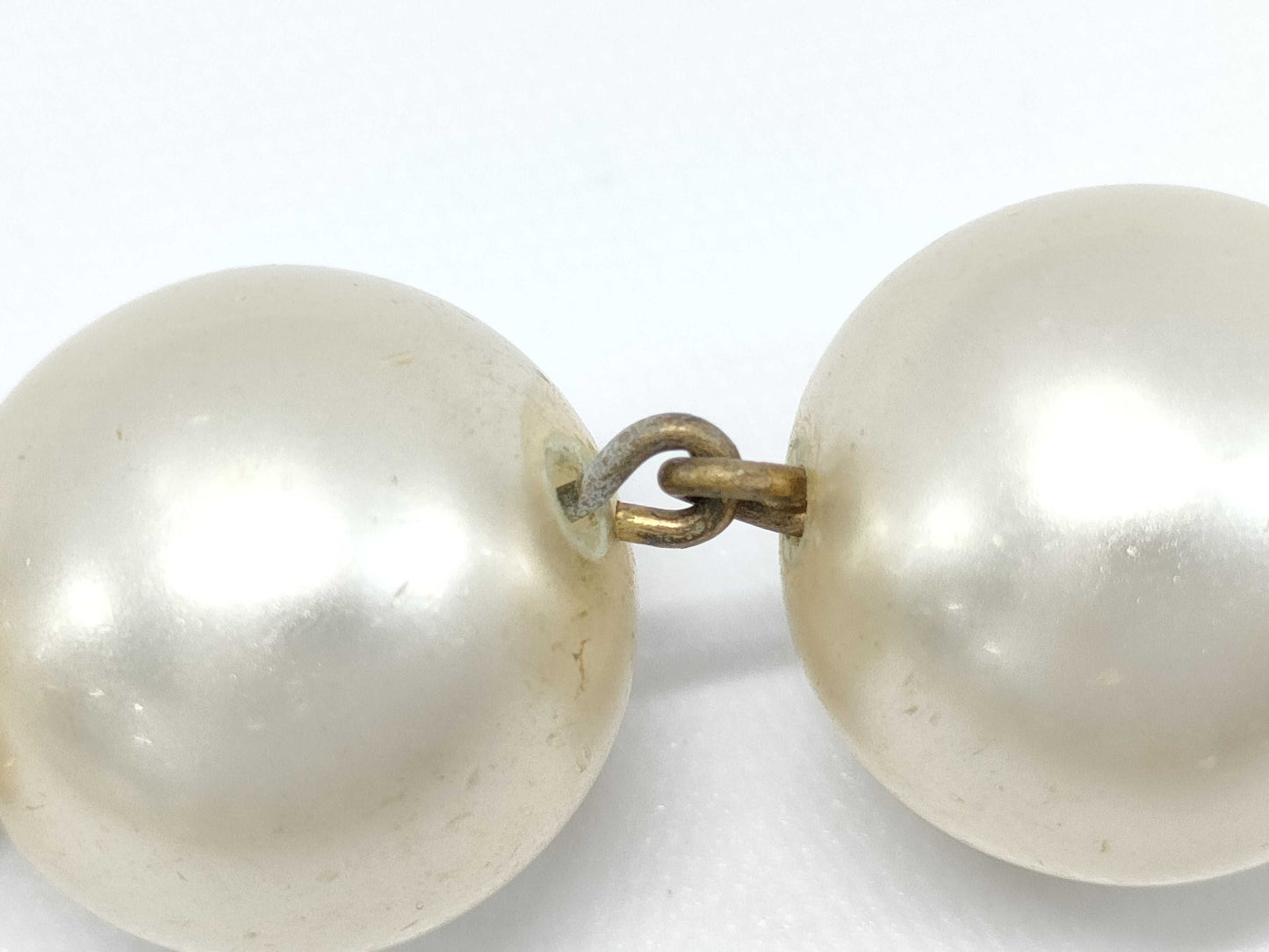 CHANEL GP Faux Pearl Neck Oval Coco Mark 167.9g Necklace