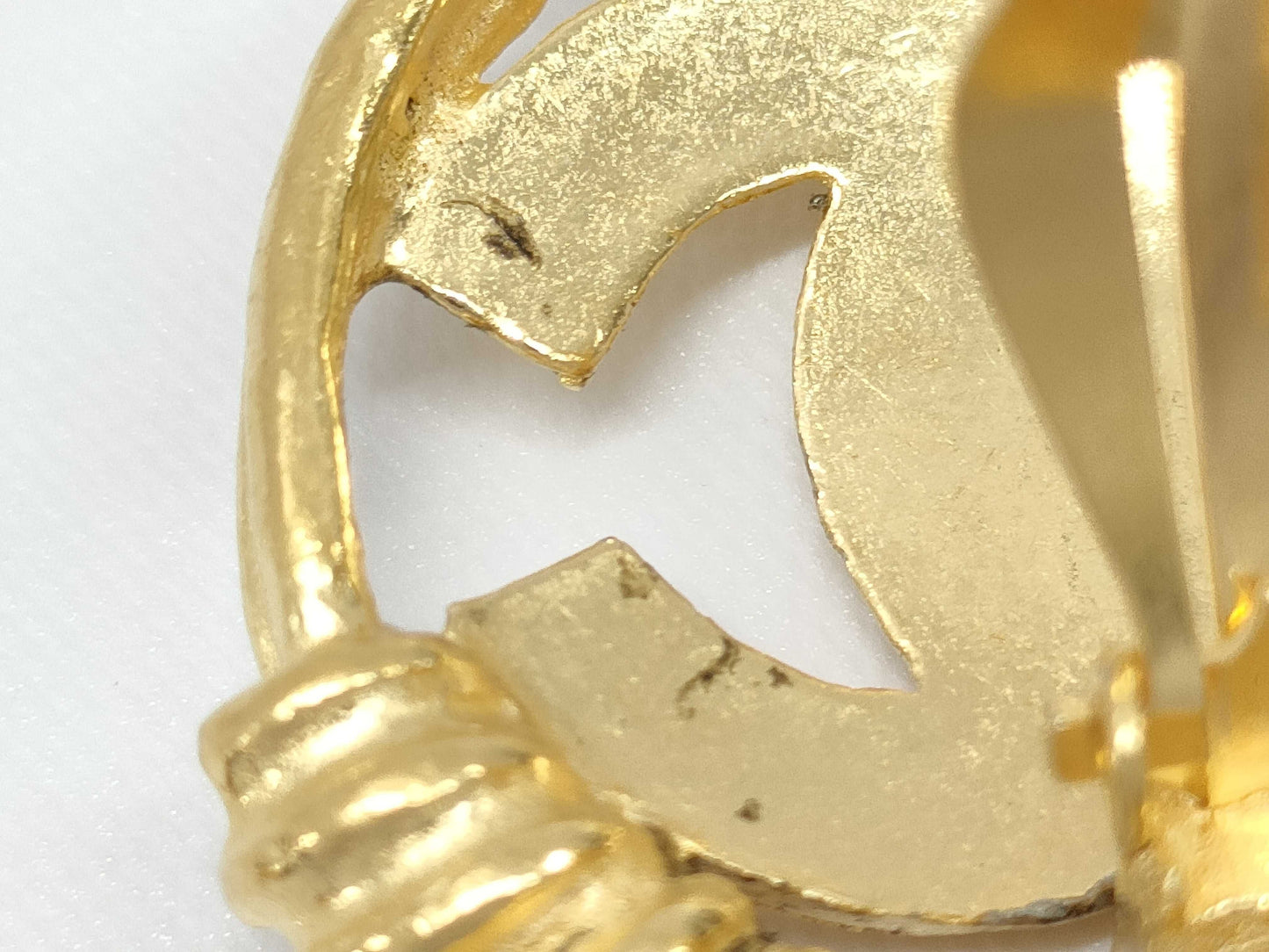 CHANEL GP Vintage Coco Mark Gold Earrings 30.9g