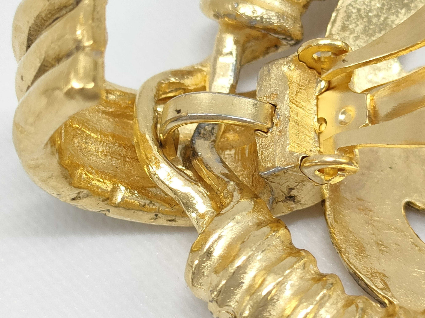 CHANEL GP Vintage Coco Mark Gold Earrings 30.9g