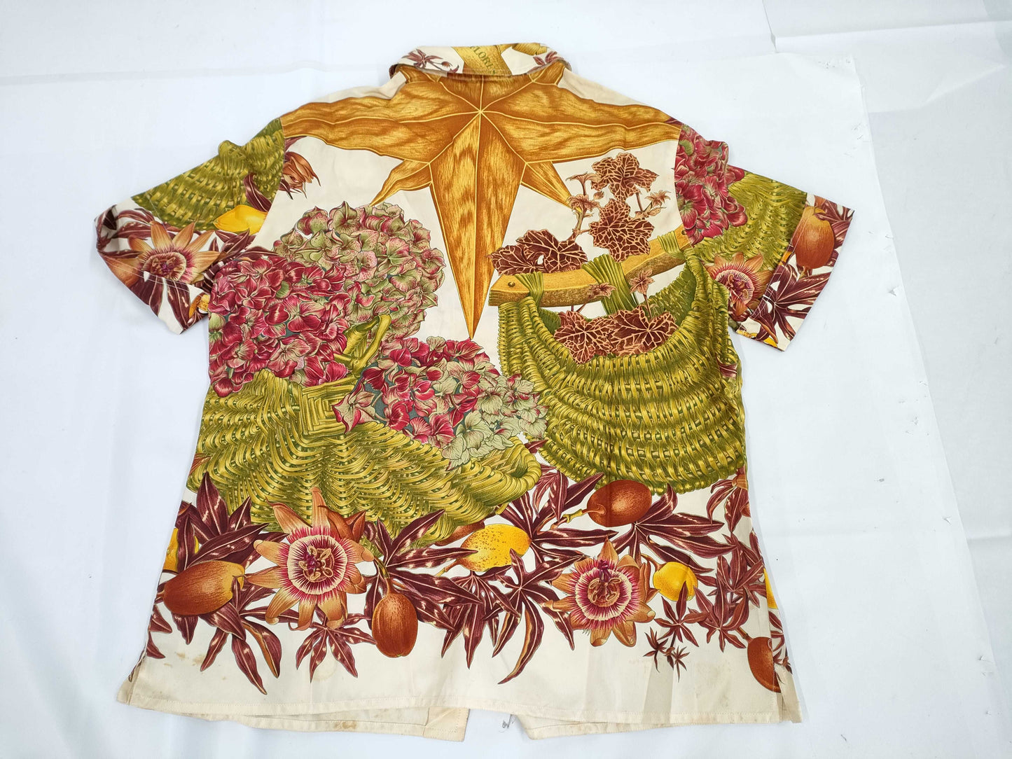 HERMES PASSIFLORES Passion Flower Shirt, Size 40