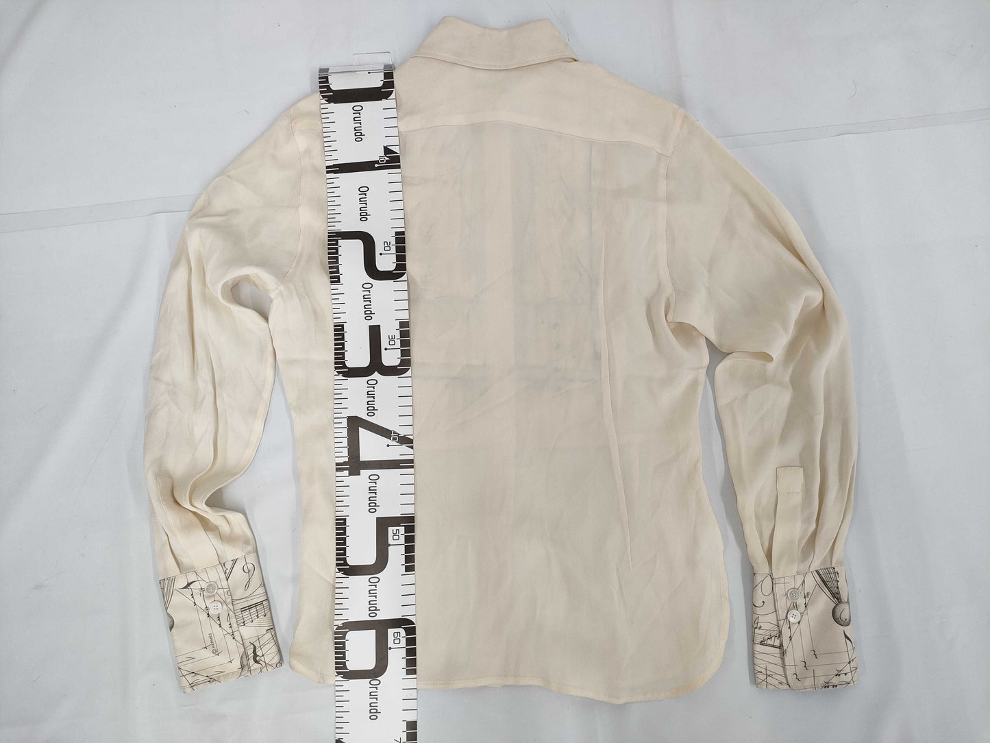 HERMES HERMES Accordion Blouse Shirt Musical Note 38 Shirt