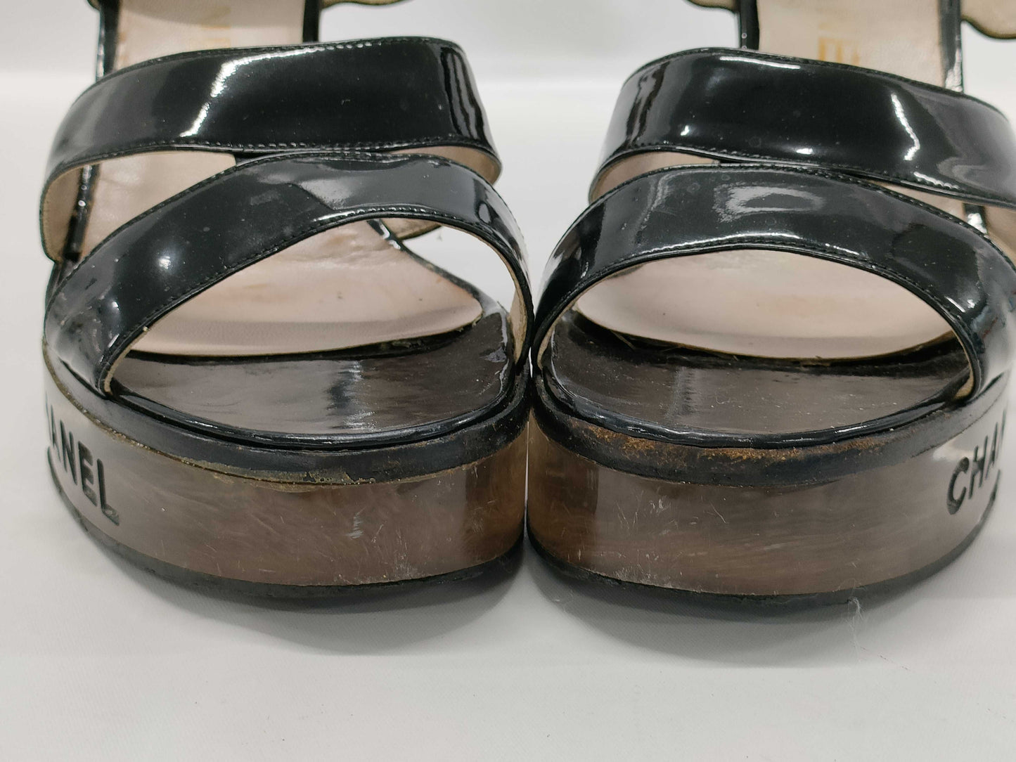 CHANEL CHANEL Clear Heel Sandals Size 37 1/2