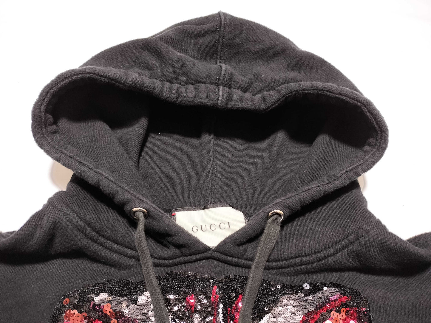 GUCCI Cat Coco Capitan Sequin Hoodie Top