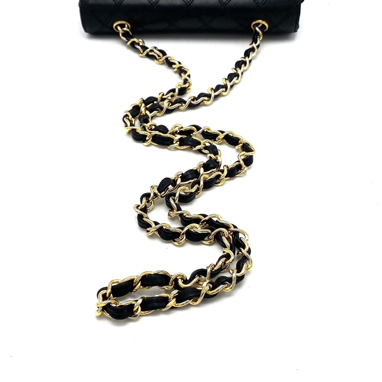 CHANEL CHANEL Bicolor Push Lock Large Coco Mark Leather Chain Shoulder Bag