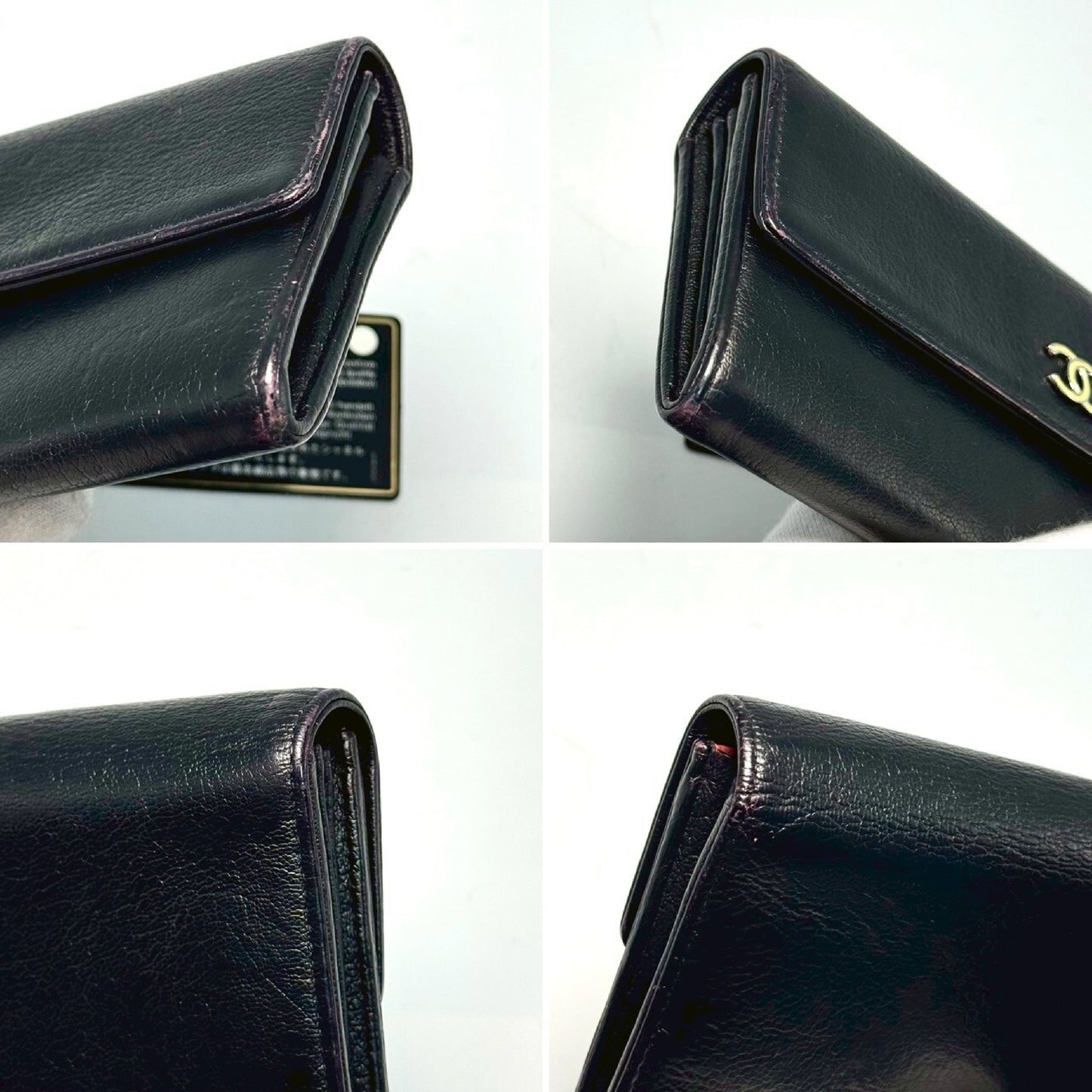 CHANEL Bi-fold Long Wallet, Black, Black/Red, with Guarantee Card, 25613313 Wallet