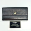 CHANEL Bi-fold Long Wallet, Black, Black/Red, with Guarantee Card, 25613313 Wallet