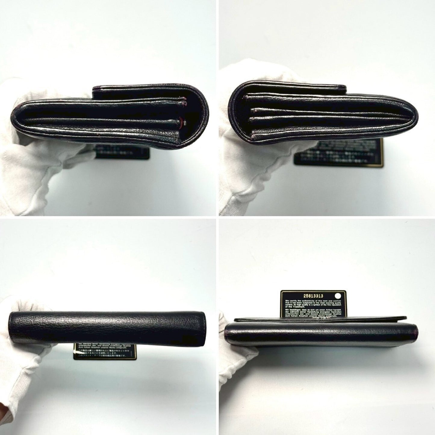 CHANEL Bi-fold Long Wallet, Black, Black/Red, with Guarantee Card, 25613313 Wallet