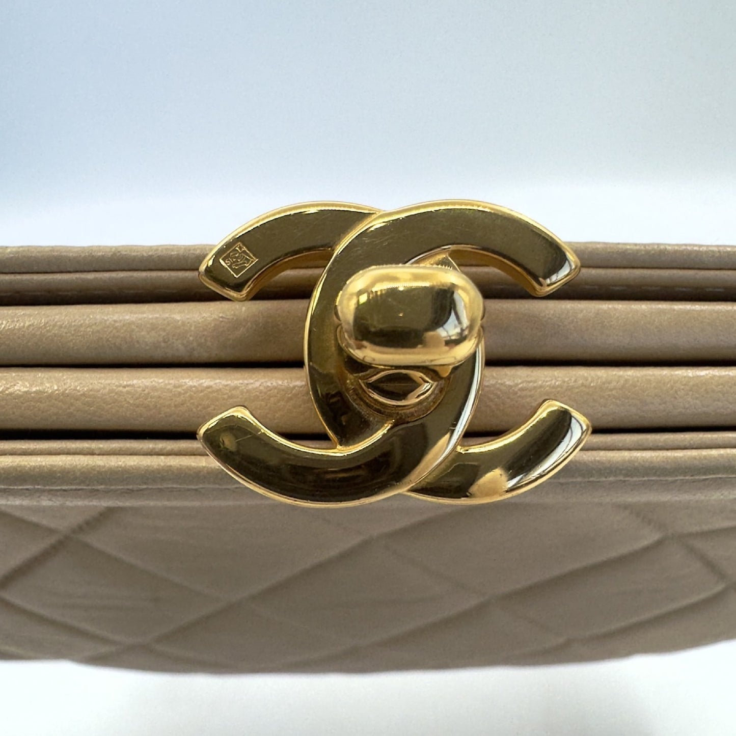 CHANEL Chain Shoulder Bag with Coco Mark, Beige