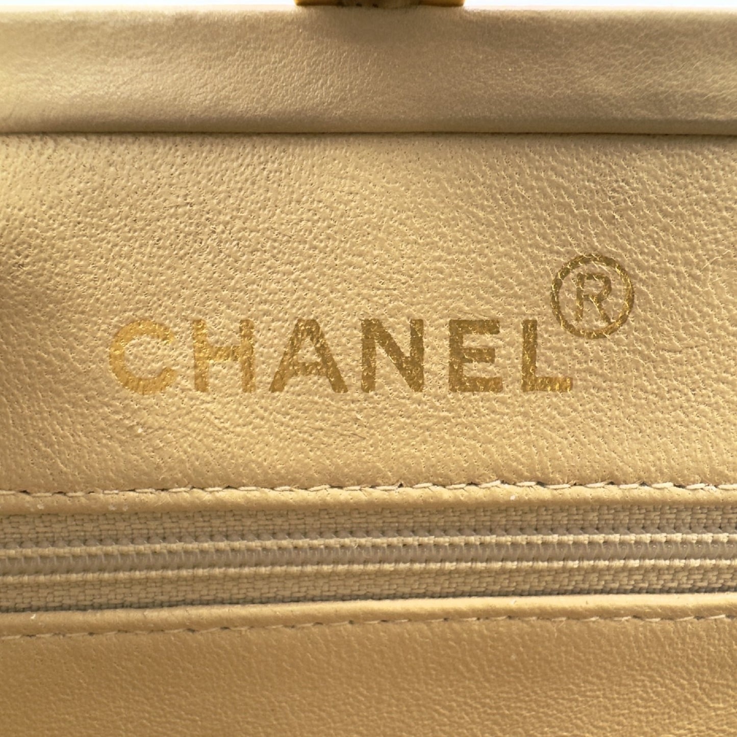 CHANEL Chain Shoulder Bag with Coco Mark, Beige