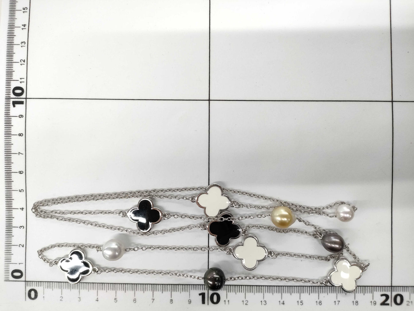 Semi-Round Pearl, Diameter 9.0-11.2mm, Colored Stone, Metal, 32.9g, Necklace