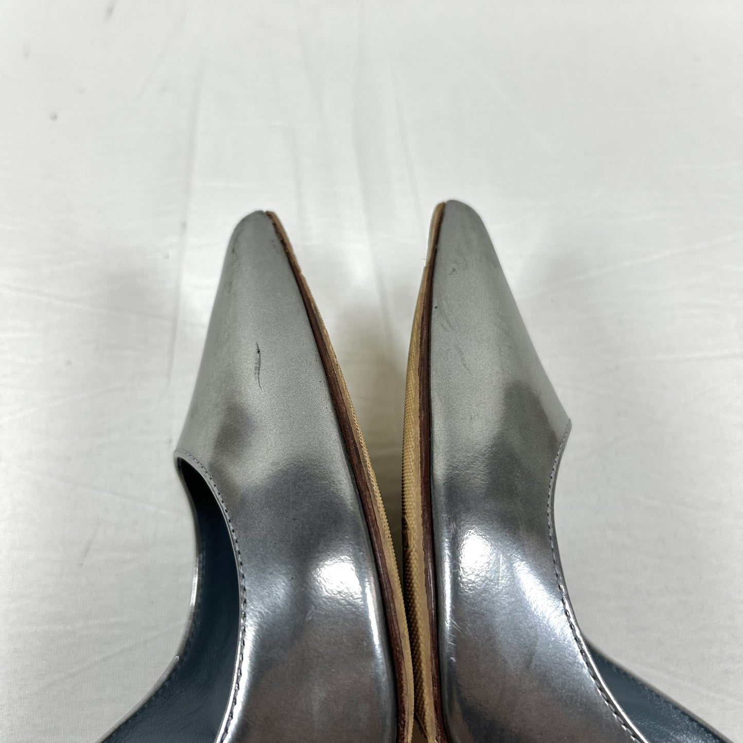 Sergio Rossi pointed toe metallic stiletto pumps, size 35 1/2