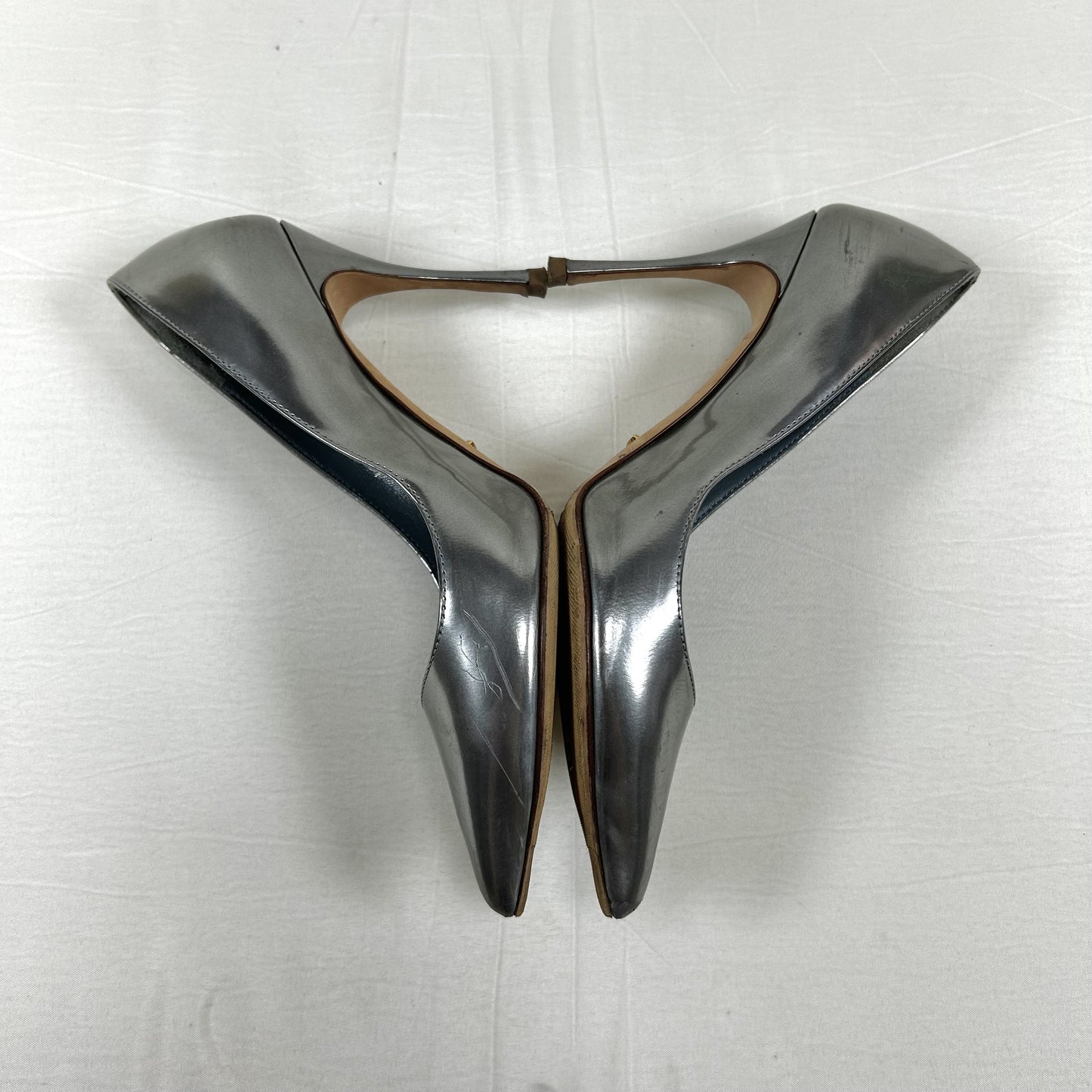 Sergio Rossi pointed toe metallic stiletto pumps, size 35 1/2