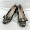 Salvatore Ferragamo Metallic Greige Vara Ribbon Low Heel 6 1/2B Pumps