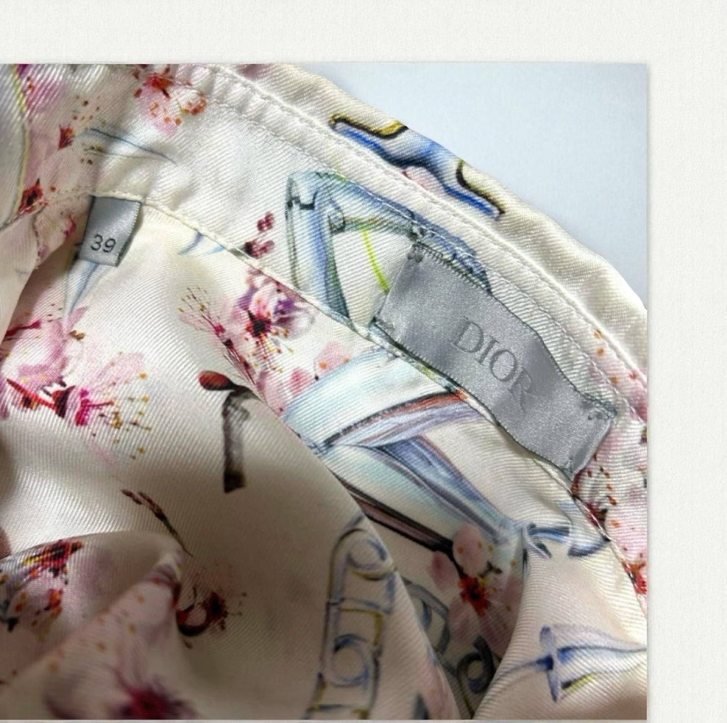 Dior Dior Sorayama Sexy Robot Silk Shirt, All-Over Print, Size 39, Long Sleeve Shirt