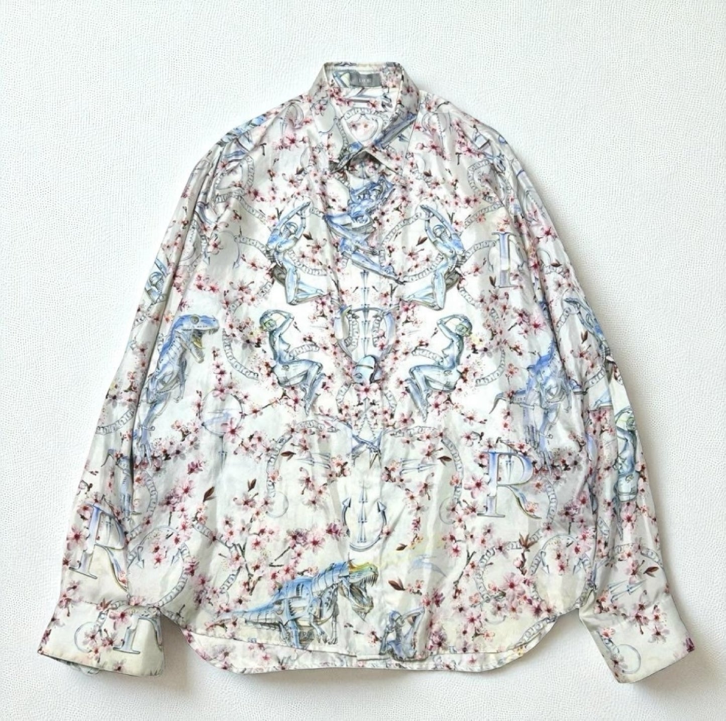 Dior Dior Sorayama Sexy Robot Silk Shirt, All-Over Print, Size 39, Long Sleeve Shirt