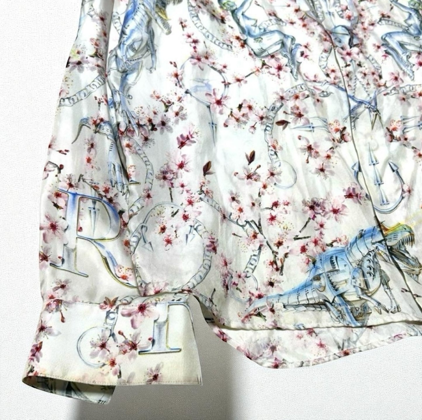Dior Dior Sorayama Sexy Robot Silk Shirt, All-Over Print, Size 39, Long Sleeve Shirt