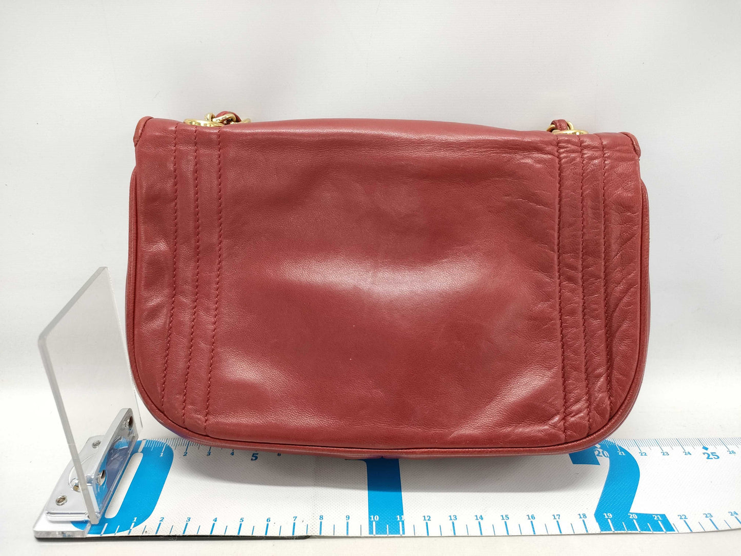 CHANEL Chanel Lambskin Chain Shoulder Bag, Red, with Seal, 665398, Shoulder Bag