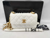 CHANEL Matelasse Lambskin Brand Bag, White Shoulder Bag