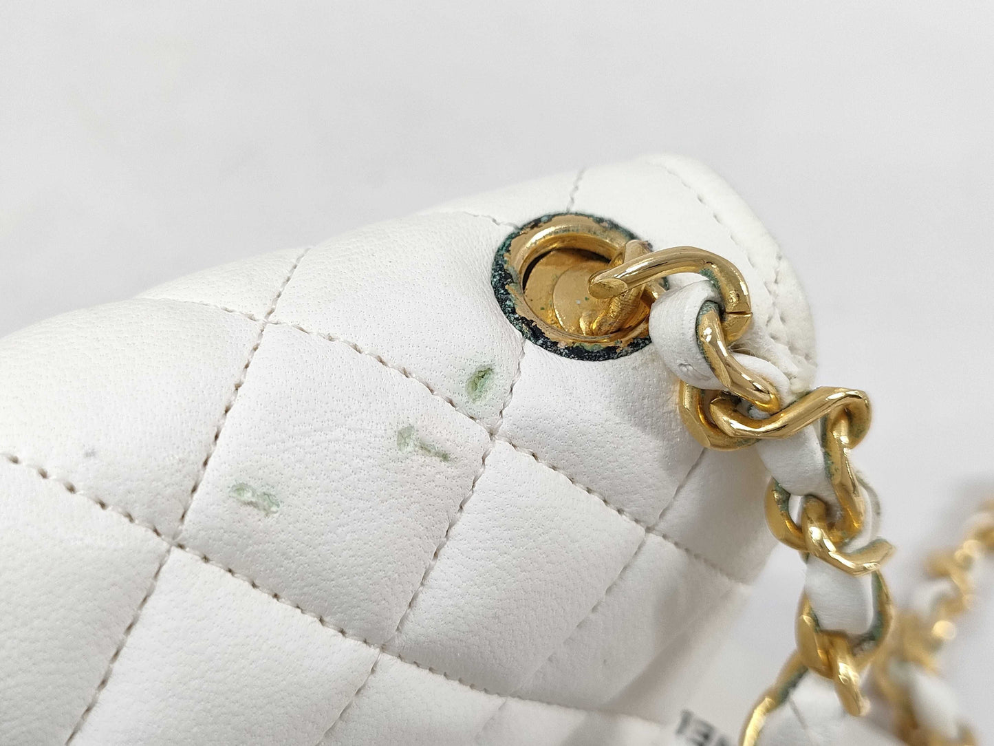 CHANEL Matelasse Lambskin Brand Bag, White Shoulder Bag