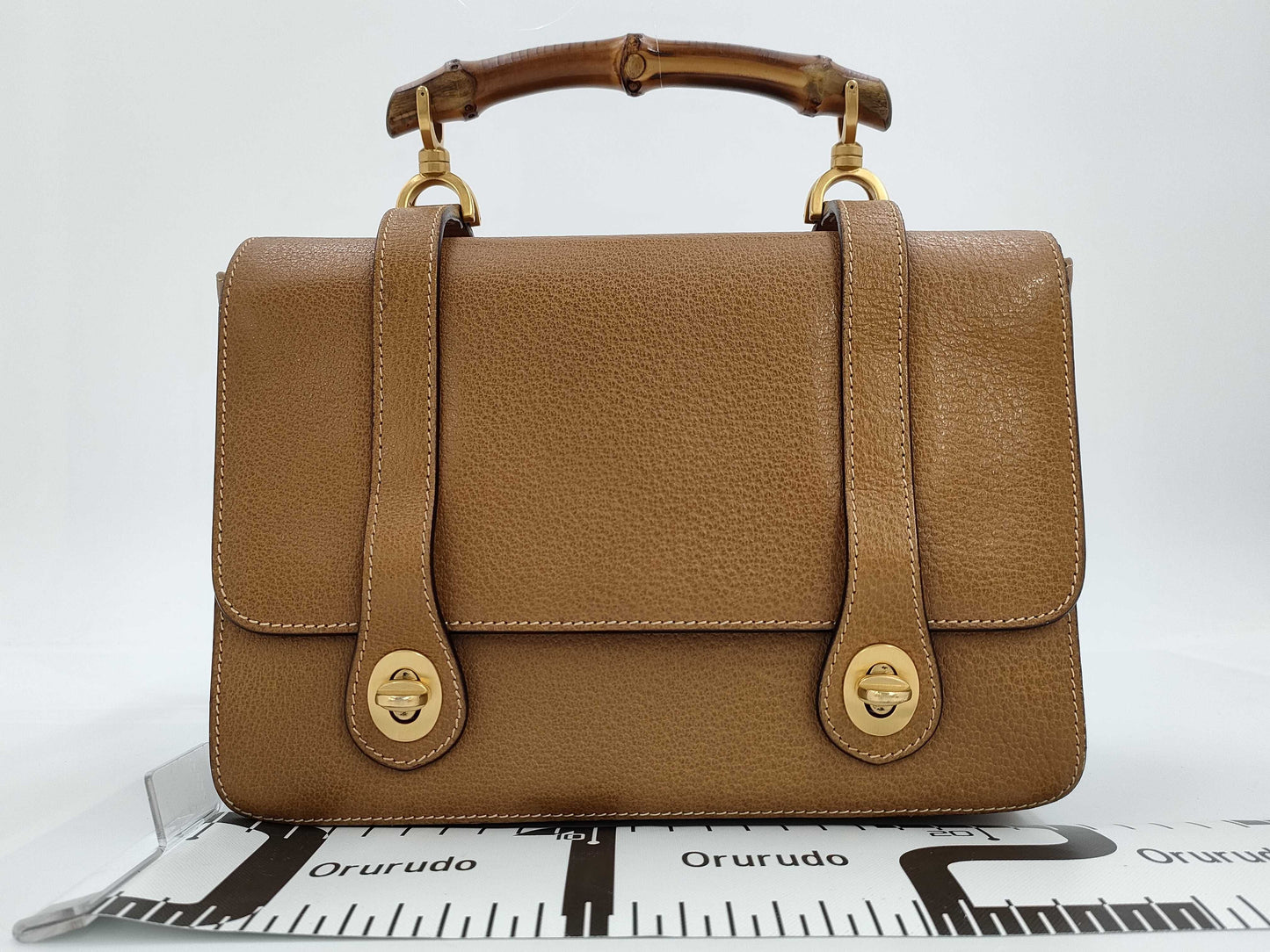 GUCCI GUCCI Bamboo Leather 2-Way Handbag Brown Bag