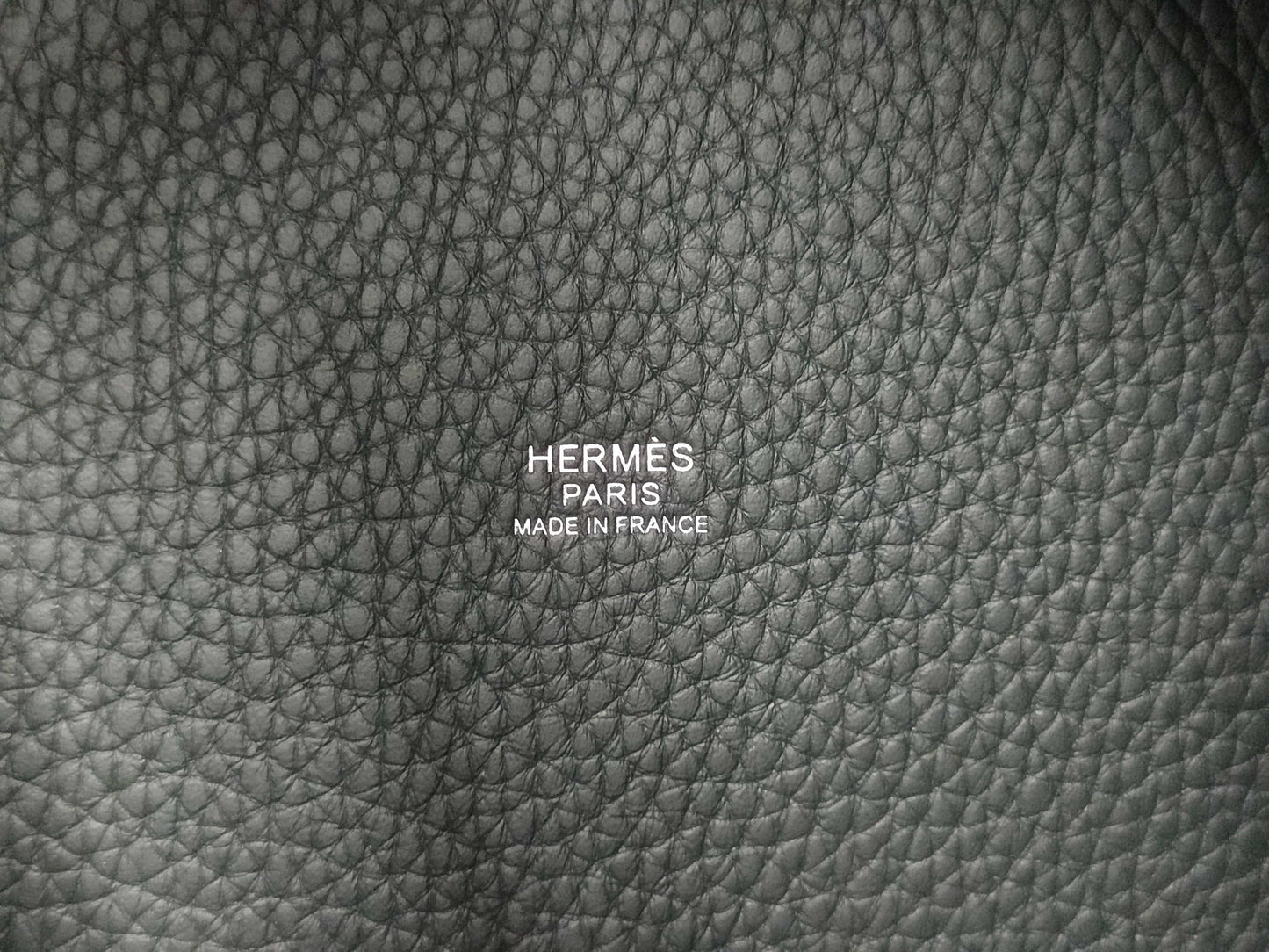 HERMES Picotin Lock PM size handbag in dark green with silver hardware