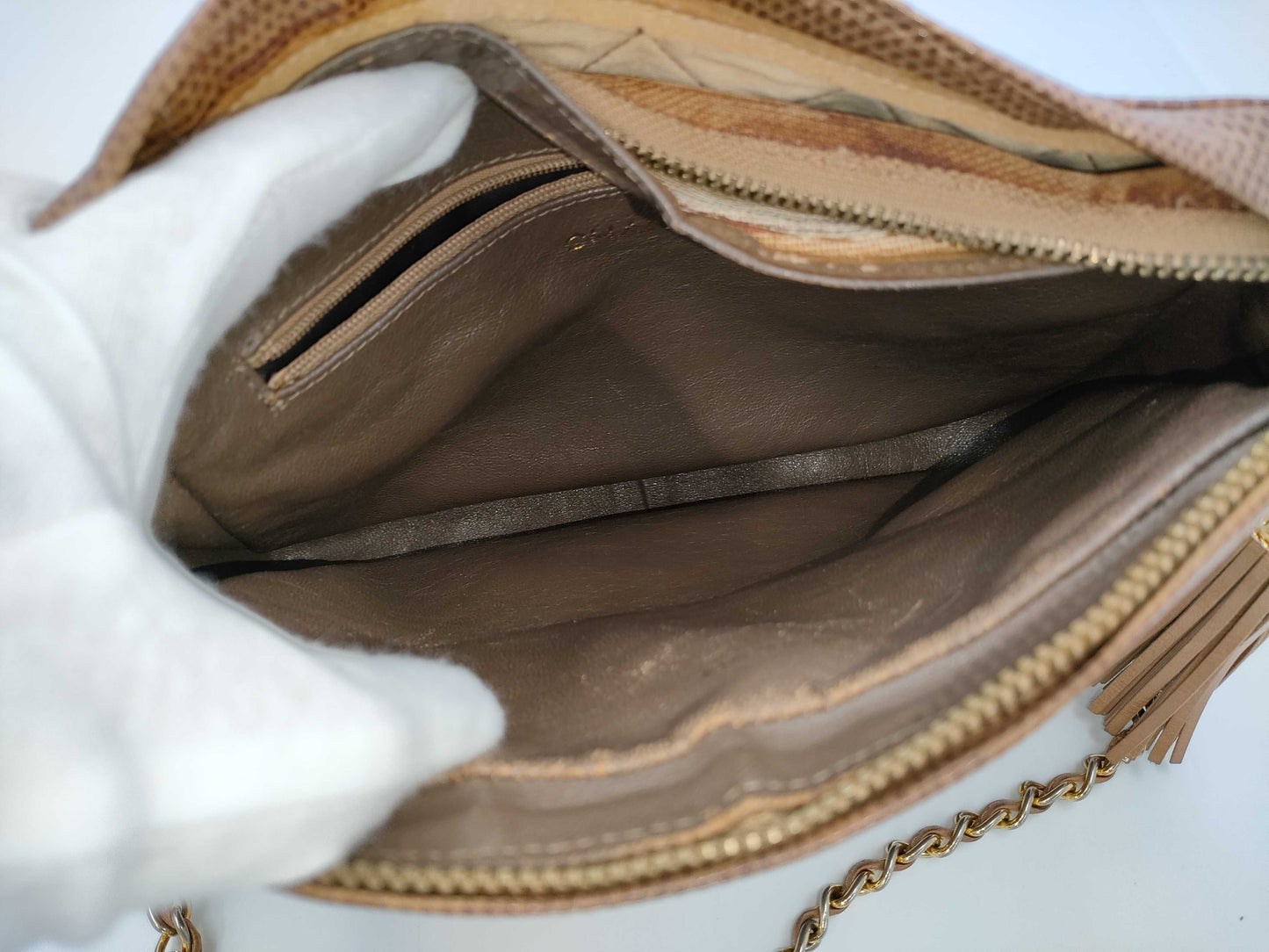 CHANEL Lizard Chain Shoulder Bag Shoulder Bag