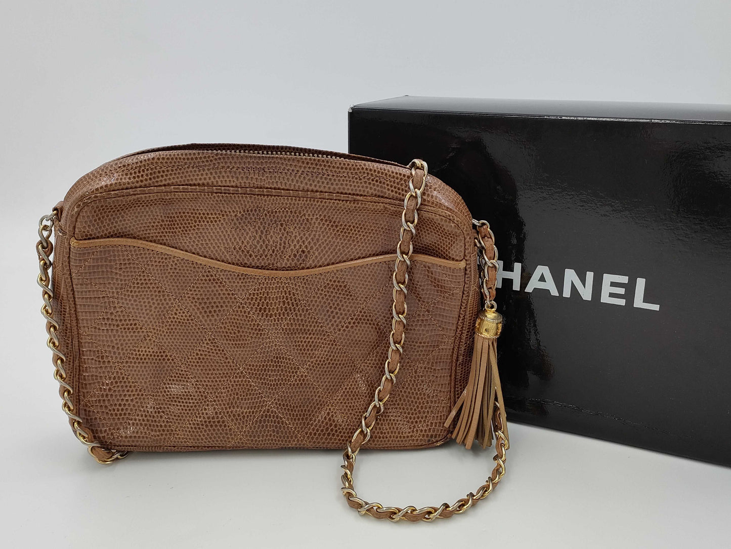 CHANEL Lizard Chain Shoulder Bag Shoulder Bag